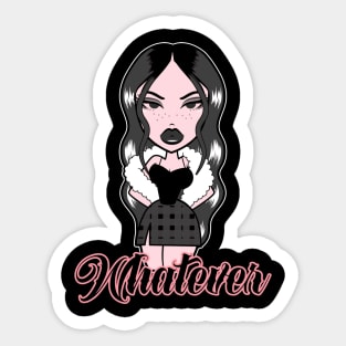 Whatever Girl Doll Black Out Heart v3 Sticker